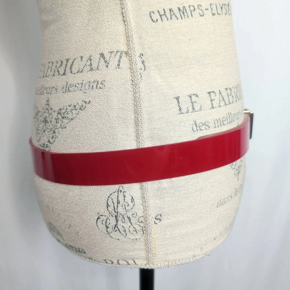 Vintage Y2K Dolce Gabbana Logo Belt 36 Large Red Patent Leather 90cm - Picture 2 of 12